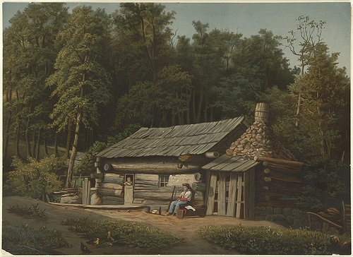 The Log Cabin by Boston Public Library log cabin photo