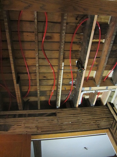running PEX for Ultrafin under floor radiant heat install by dane brian radiant heat photo