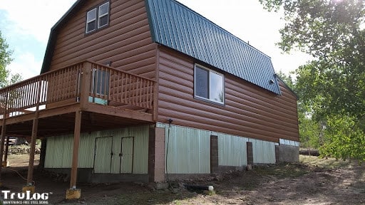 Horizontal lap metal barn siding