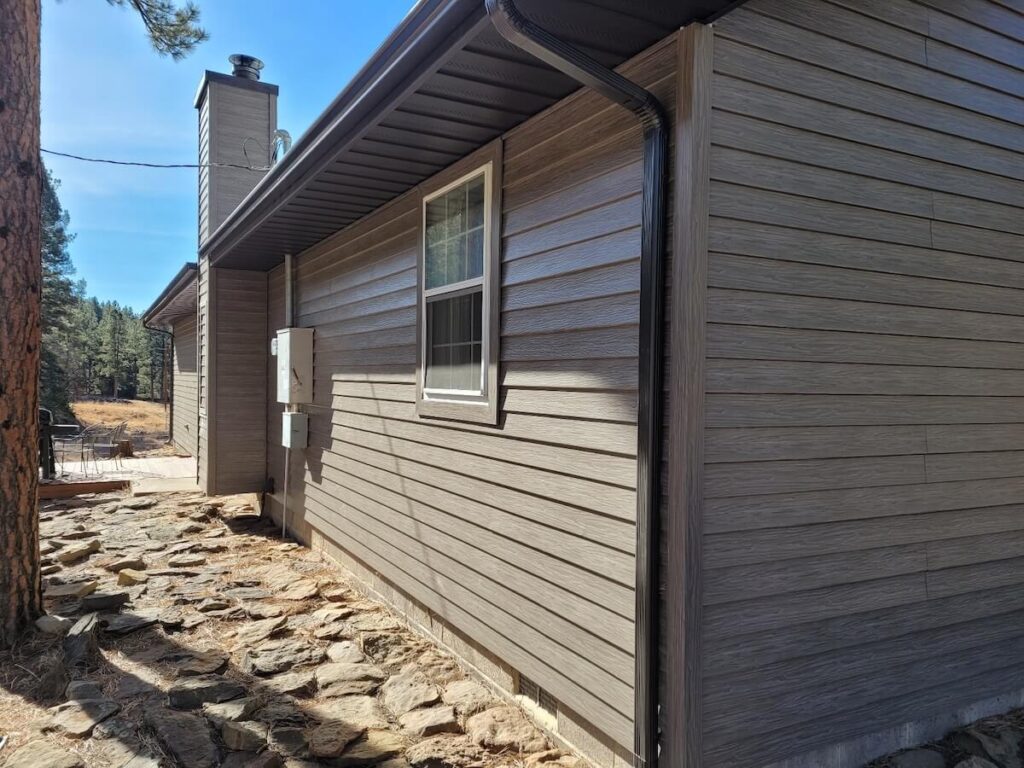 A home that features TruLog steel lap siding and soffit
