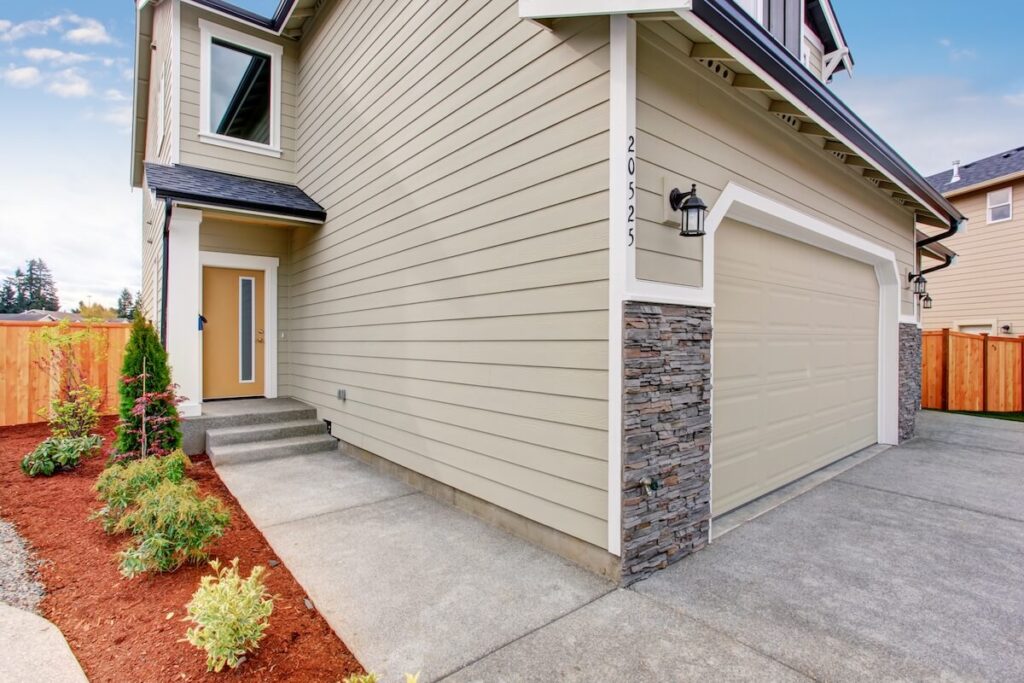 Vinyl siding on a modern suburban home