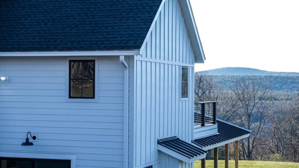 A home with fiber cement board and batten siding