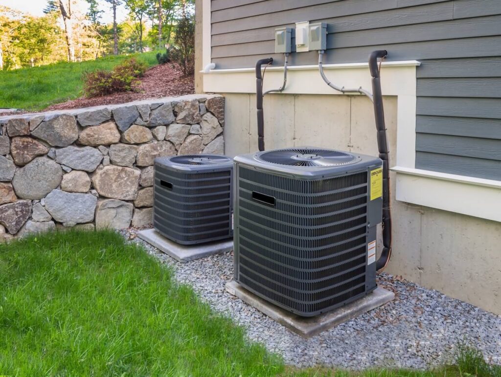 Air conditioning units outside a home